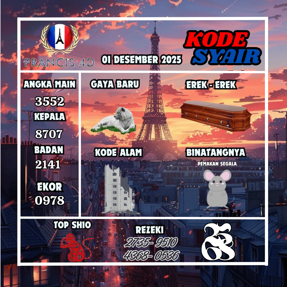 Kode Syair Prancis4D Pools - Desember Pools