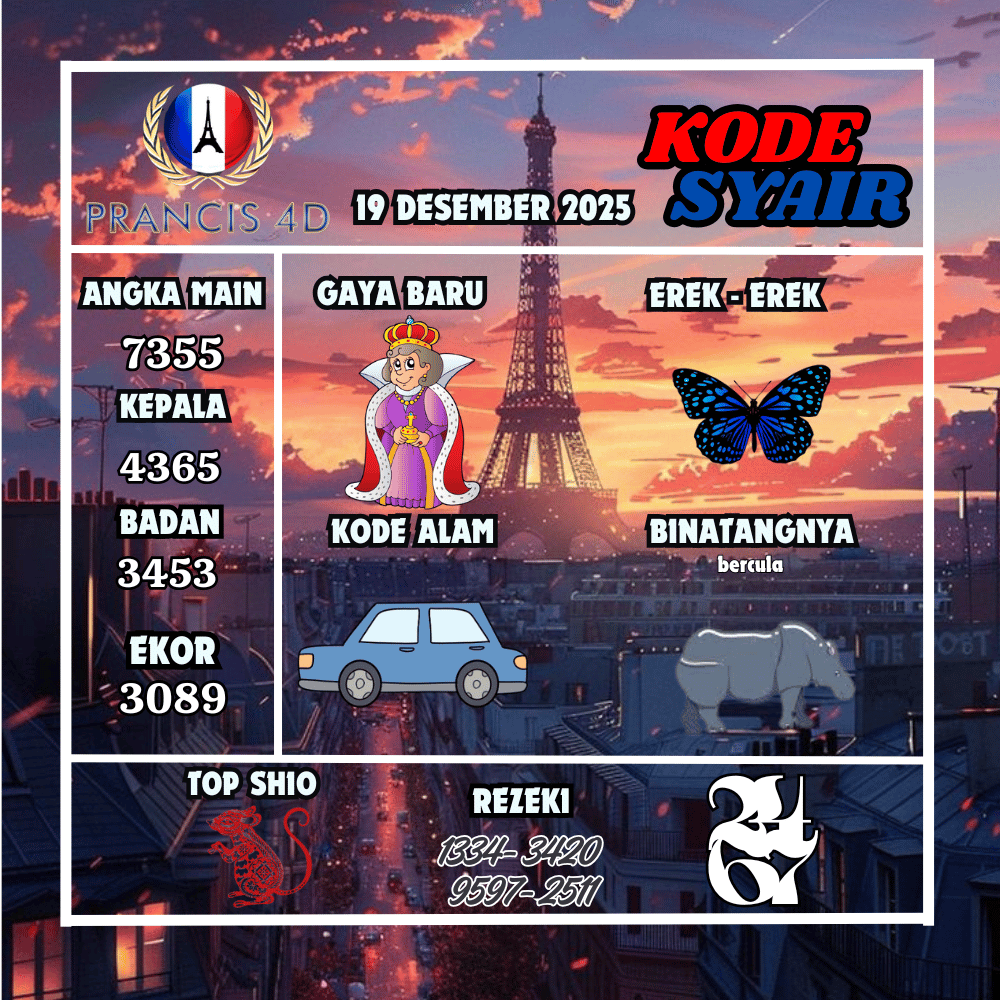 Kode Syair Prancis4D Pools - Desember Pools