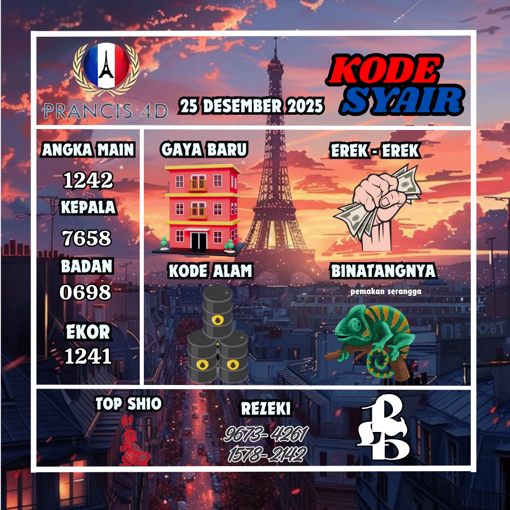 Kode Syair Prancis4D Pools - Desember Pools