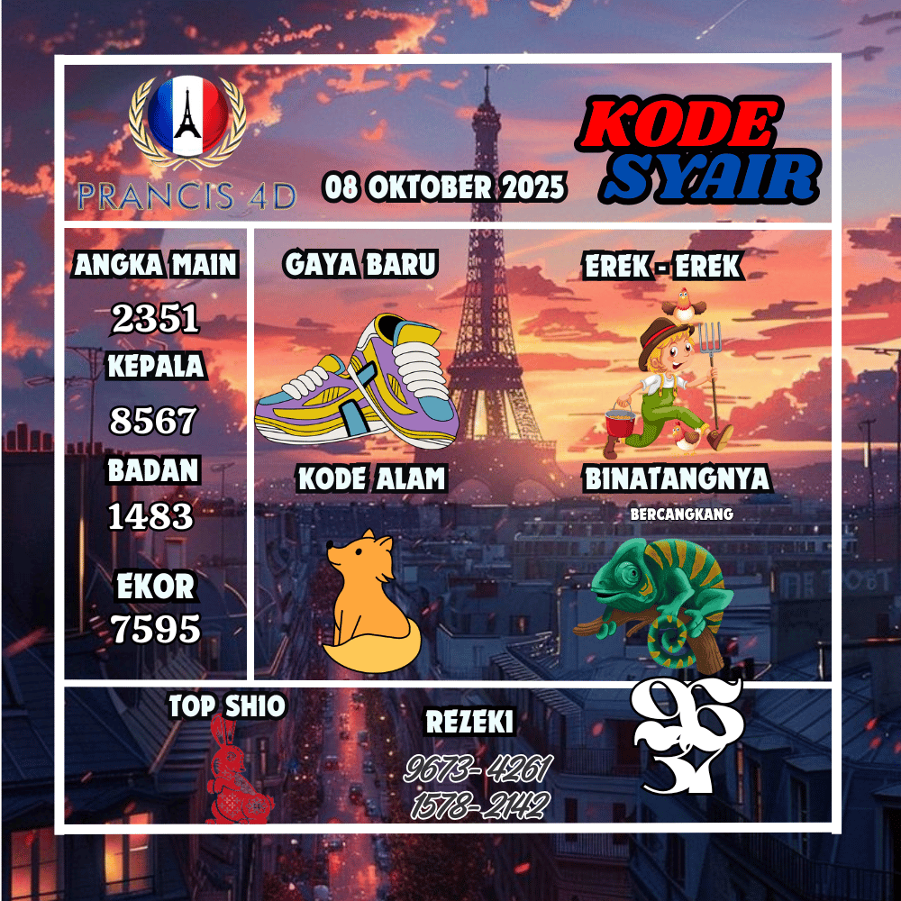 Kode Syair Prancis4D Pools - Oktober Pools