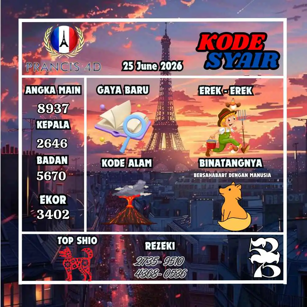 Kode Syair Prancis4D Pools Juni 2026
