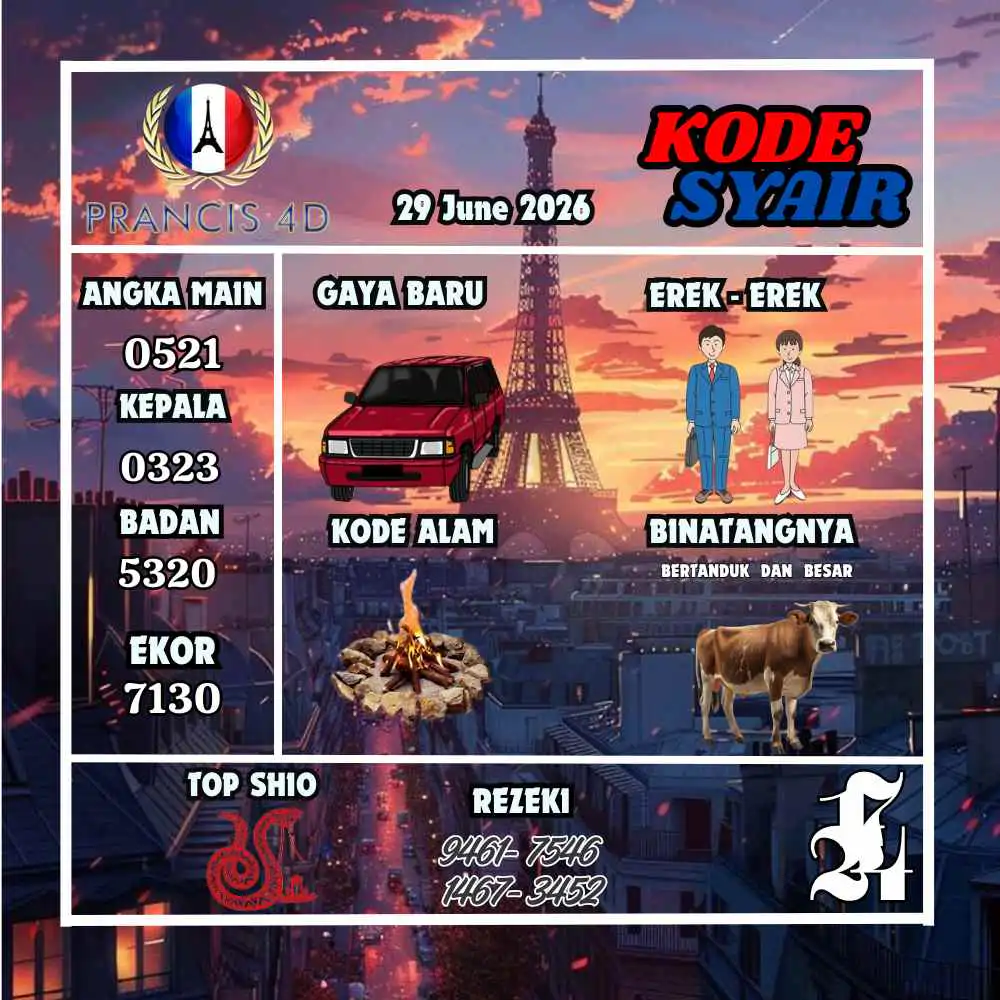 Kode Syair Prancis4D Pools Juni 2026