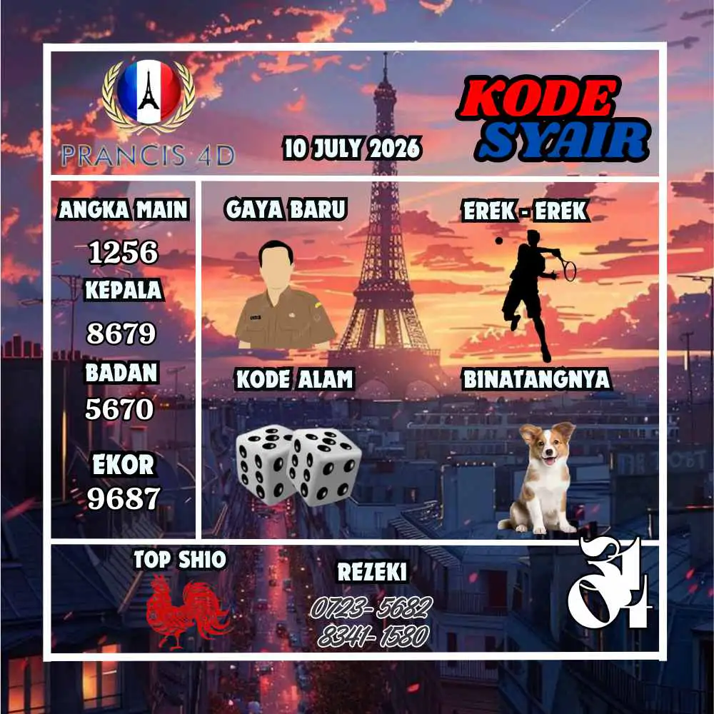 Kode Syair Prancis4D Pools Juli 2026
