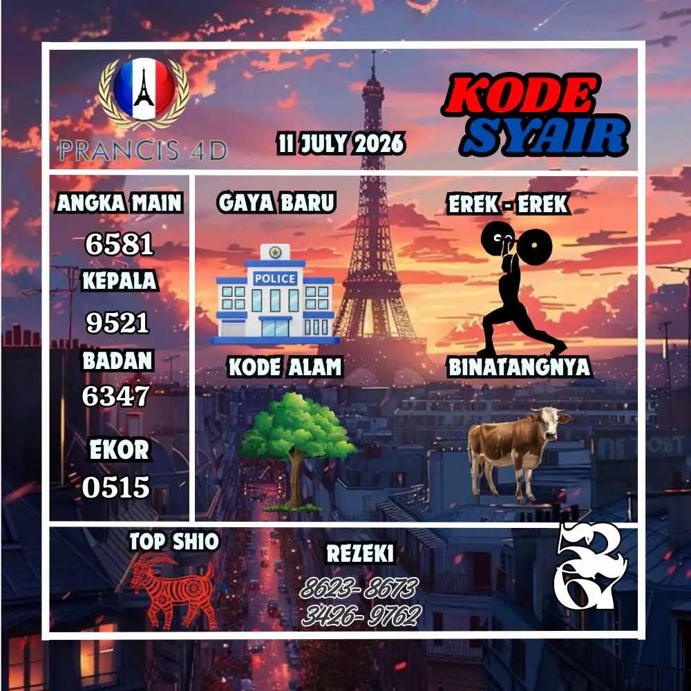Kode Syair Prancis4D Pools Juli 2026
