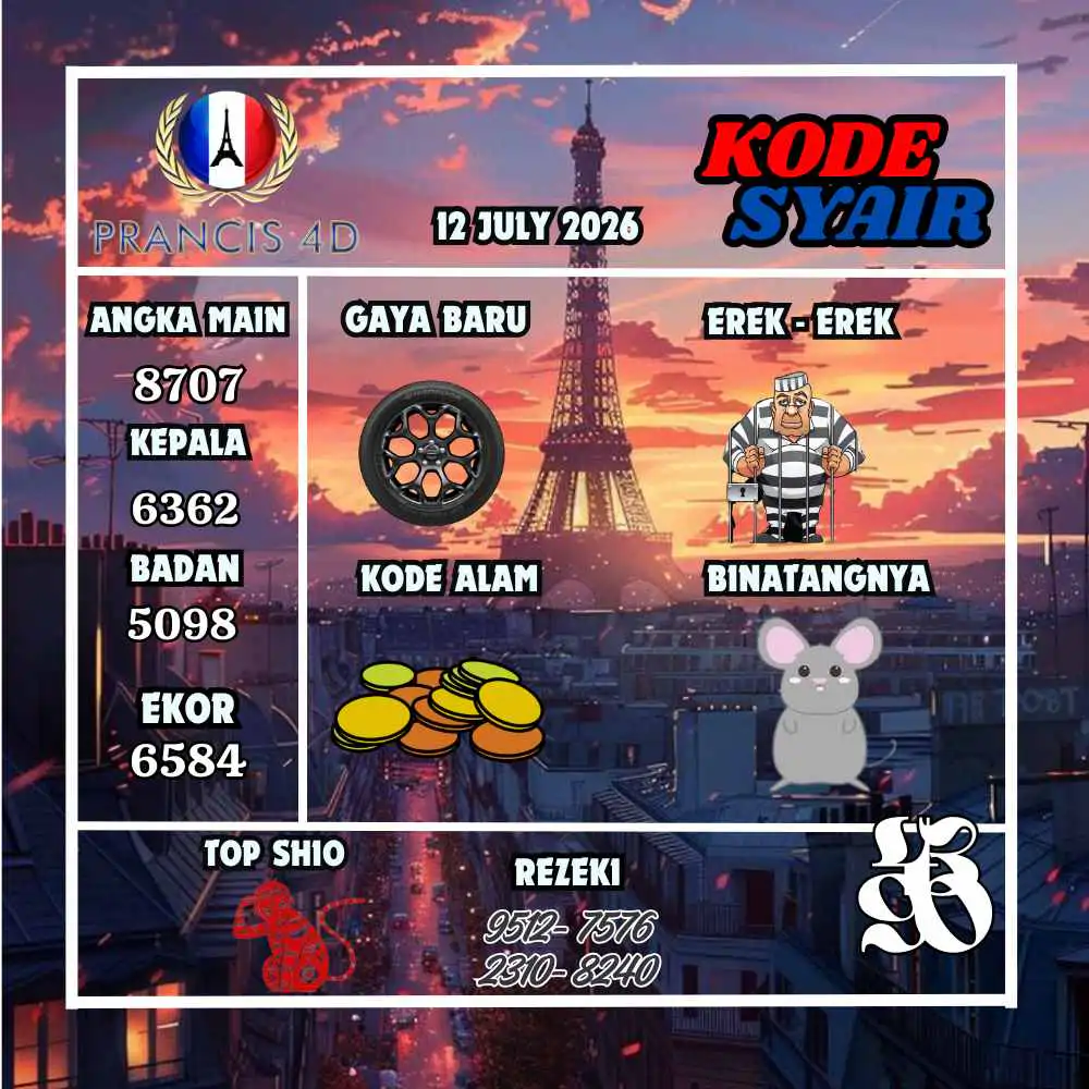 Kode Syair Prancis4D Pools Juli 2026
