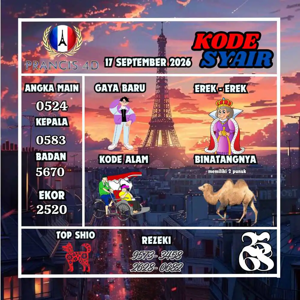 Kode Syair Prancis4D Pools September 2026
