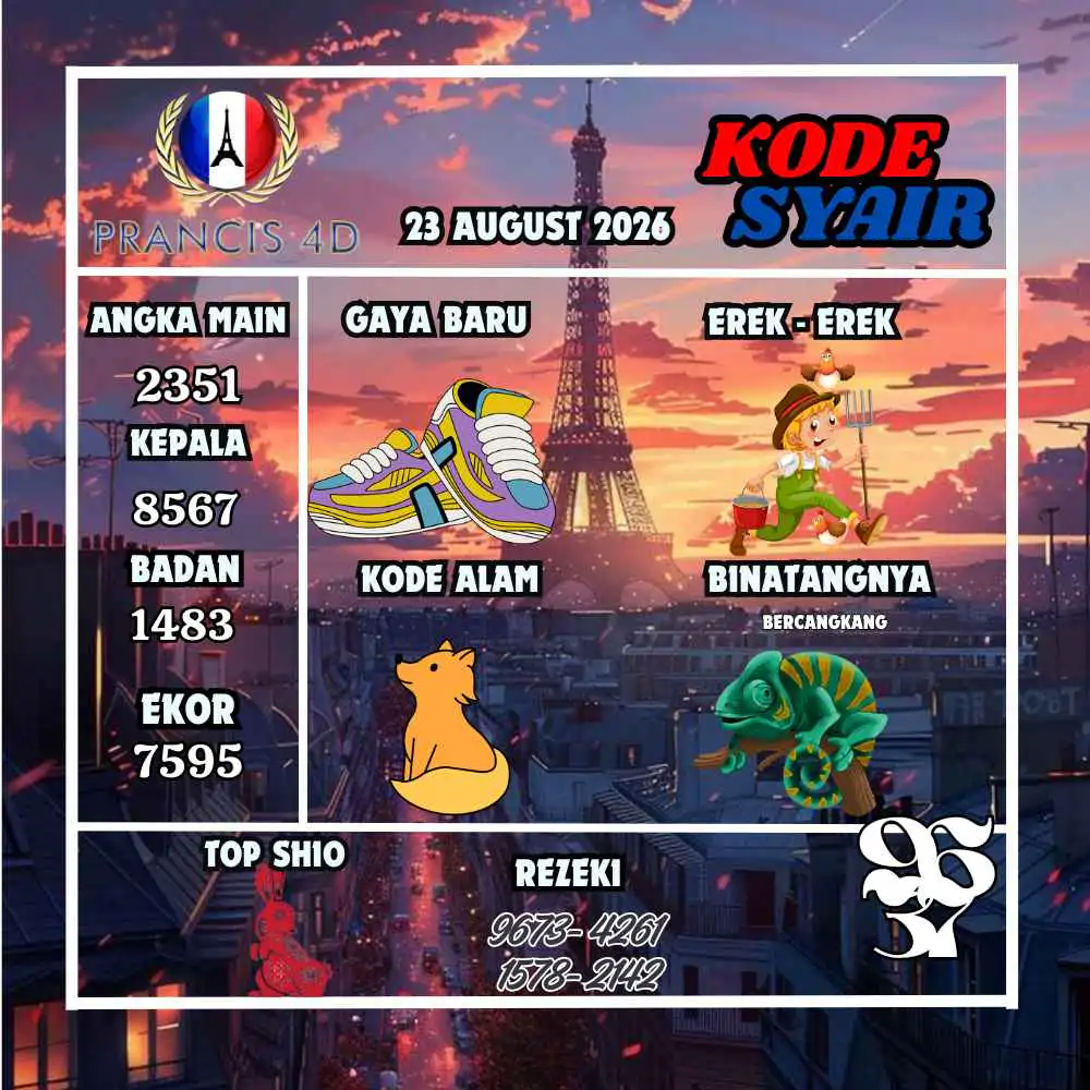 Kode Syair Prancis4D Pools Agustus 2026