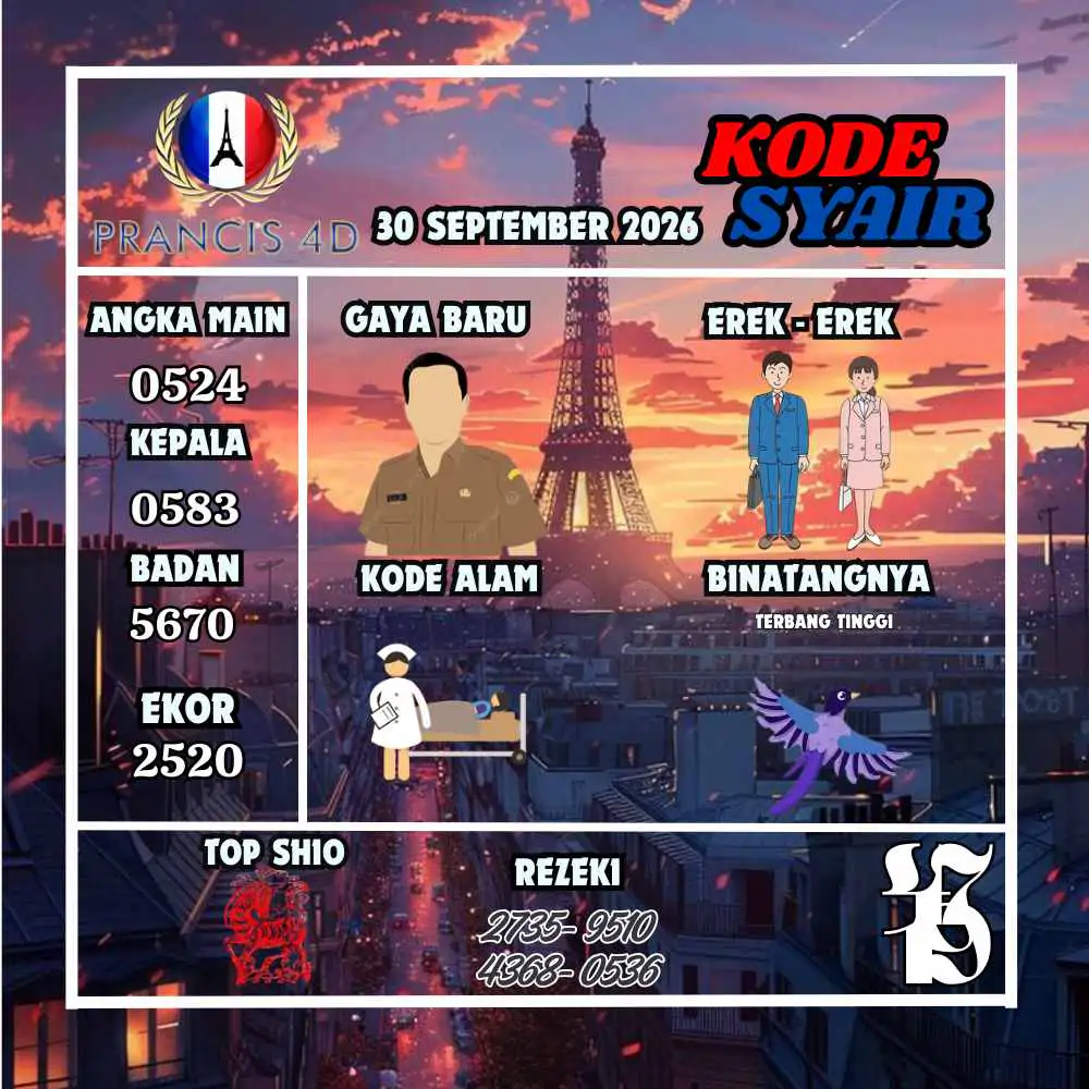 Kode Syair Prancis4D Pools September 2026
