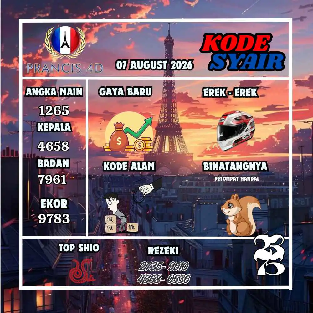 Kode Syair Prancis4D Pools Agustus 2026