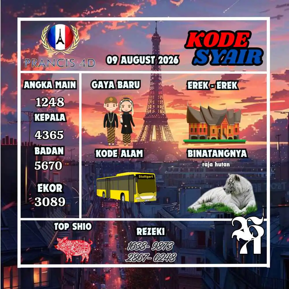 Kode Syair Prancis4D Pools Agustus 2026
