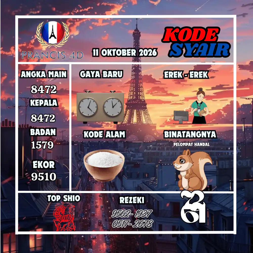 Kode Syair Prancis4D Pools Oktober 2026
