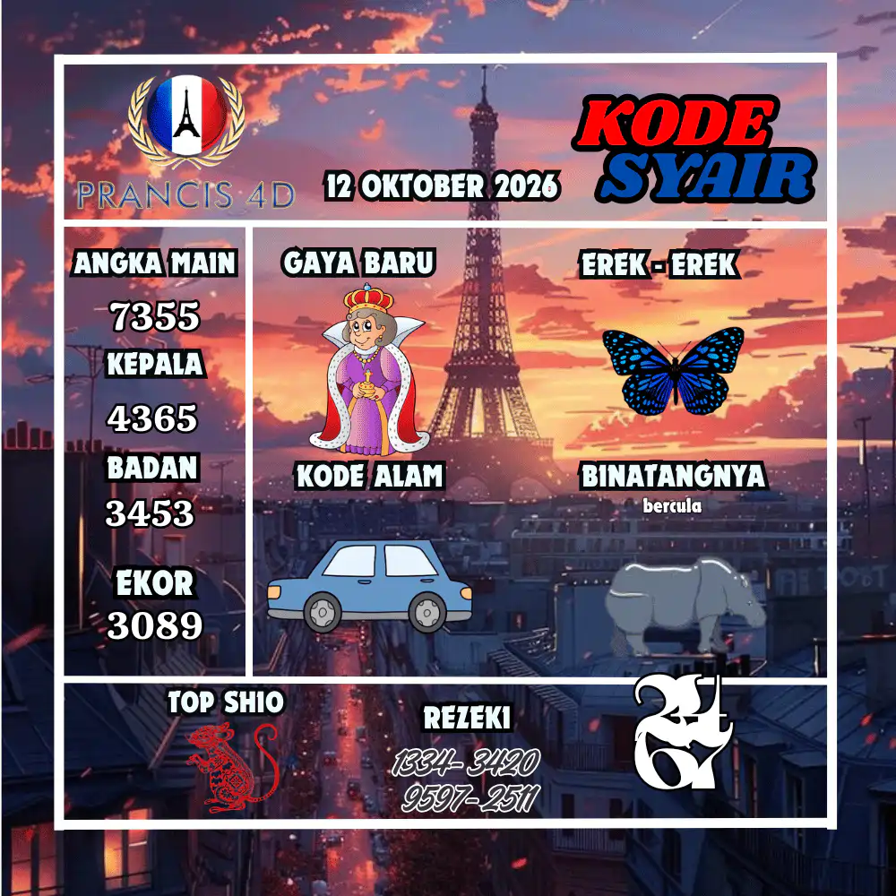 Kode Syair Prancis4D Pools Oktober 2026
