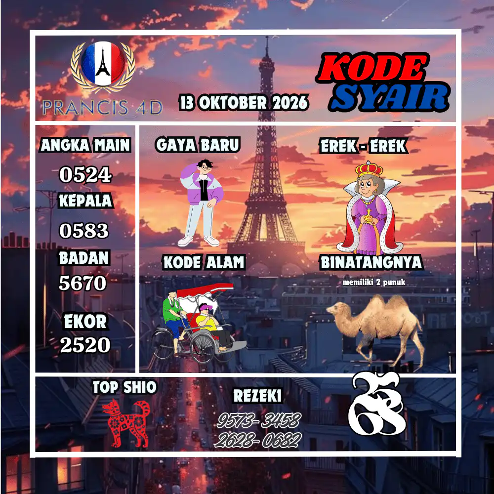 Kode Syair Prancis4D Pools Oktober 2026
