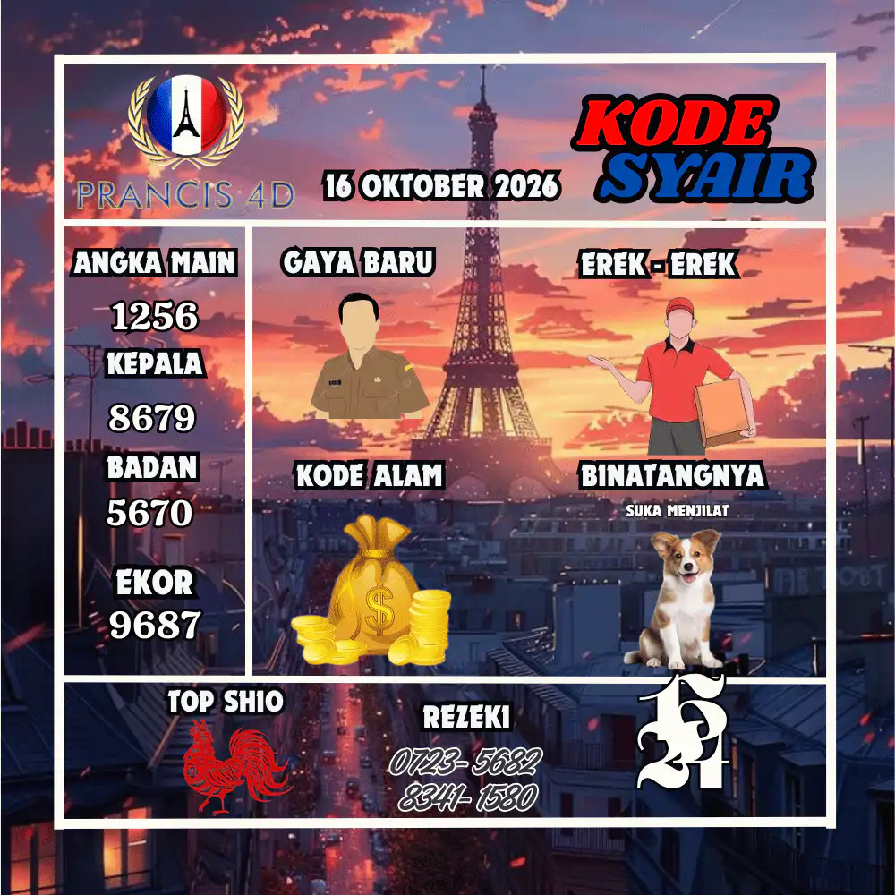 Kode Syair Prancis4D Pools Oktober 2026
