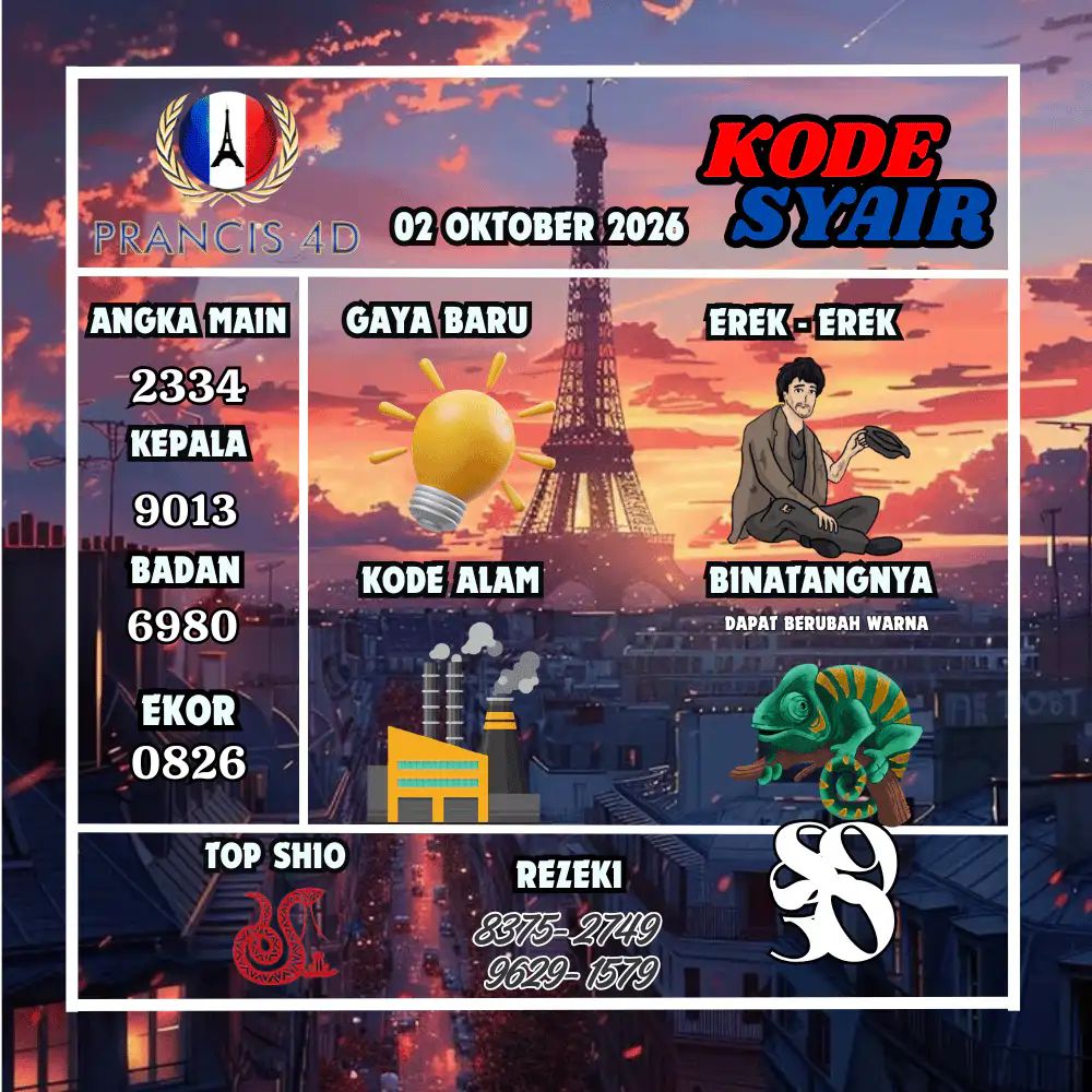 Kode Syair Prancis4D Pools Oktober 2026
