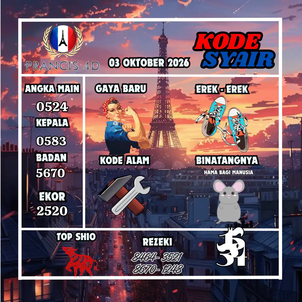 Kode Syair Prancis4D Pools Oktober 2026
