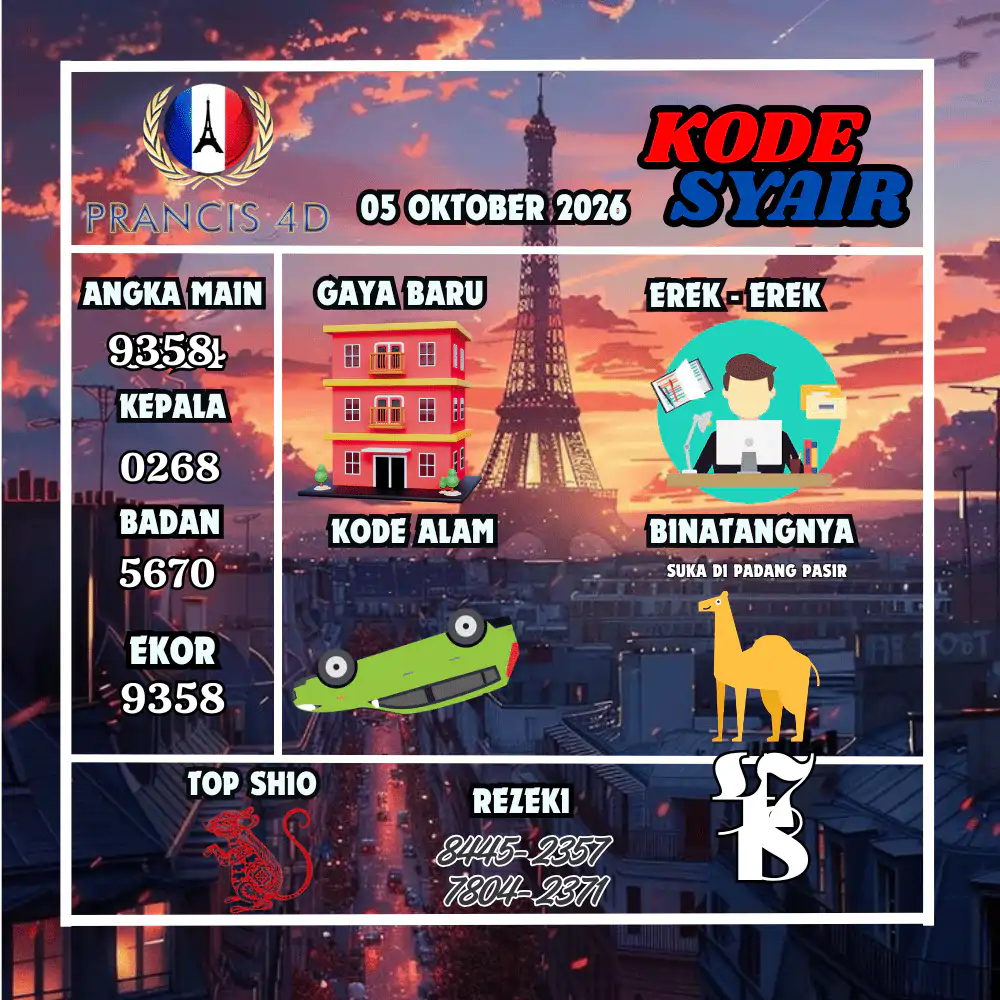 Kode Syair Prancis4D Pools Oktober 2026
