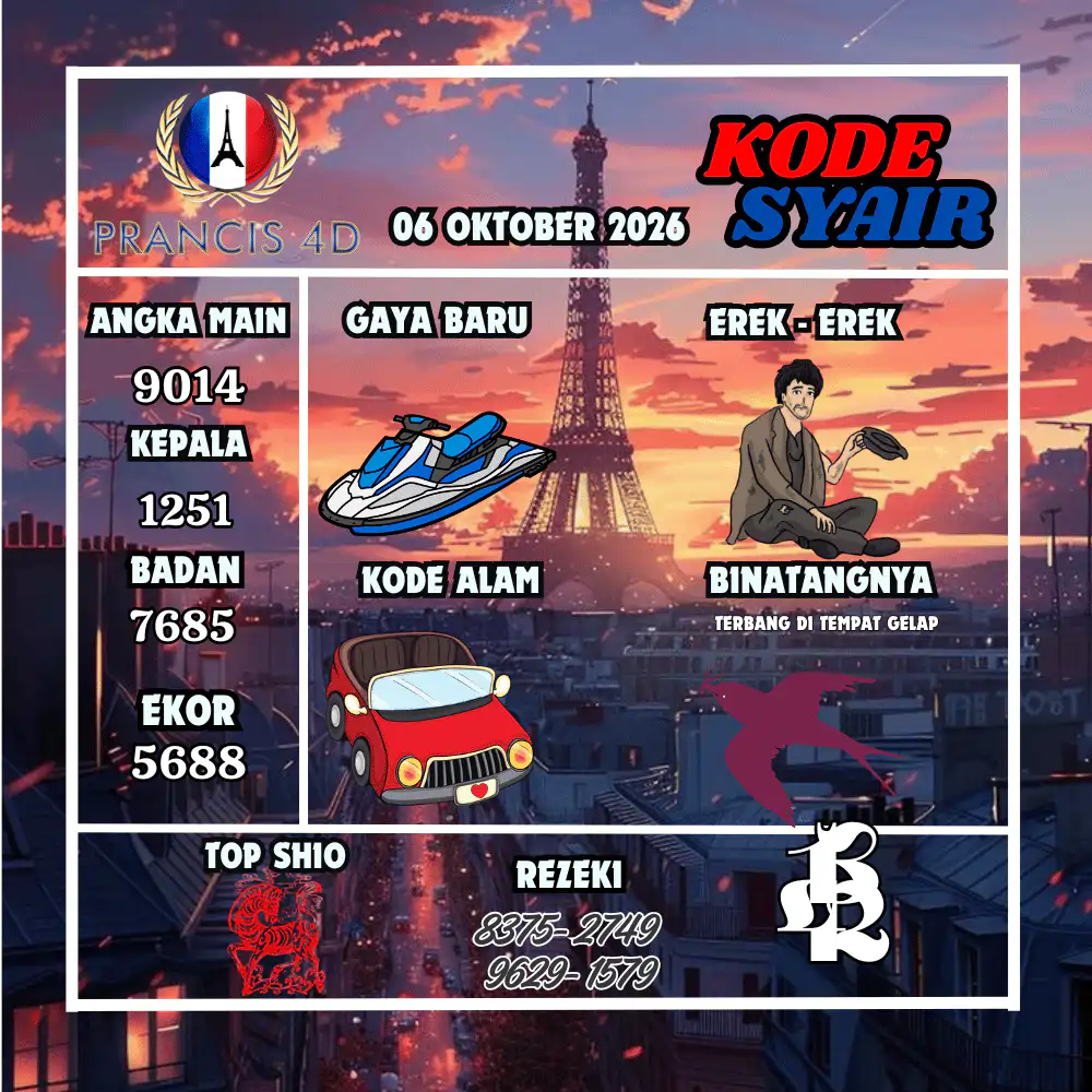Kode Syair Prancis4D Pools Oktober 2026
