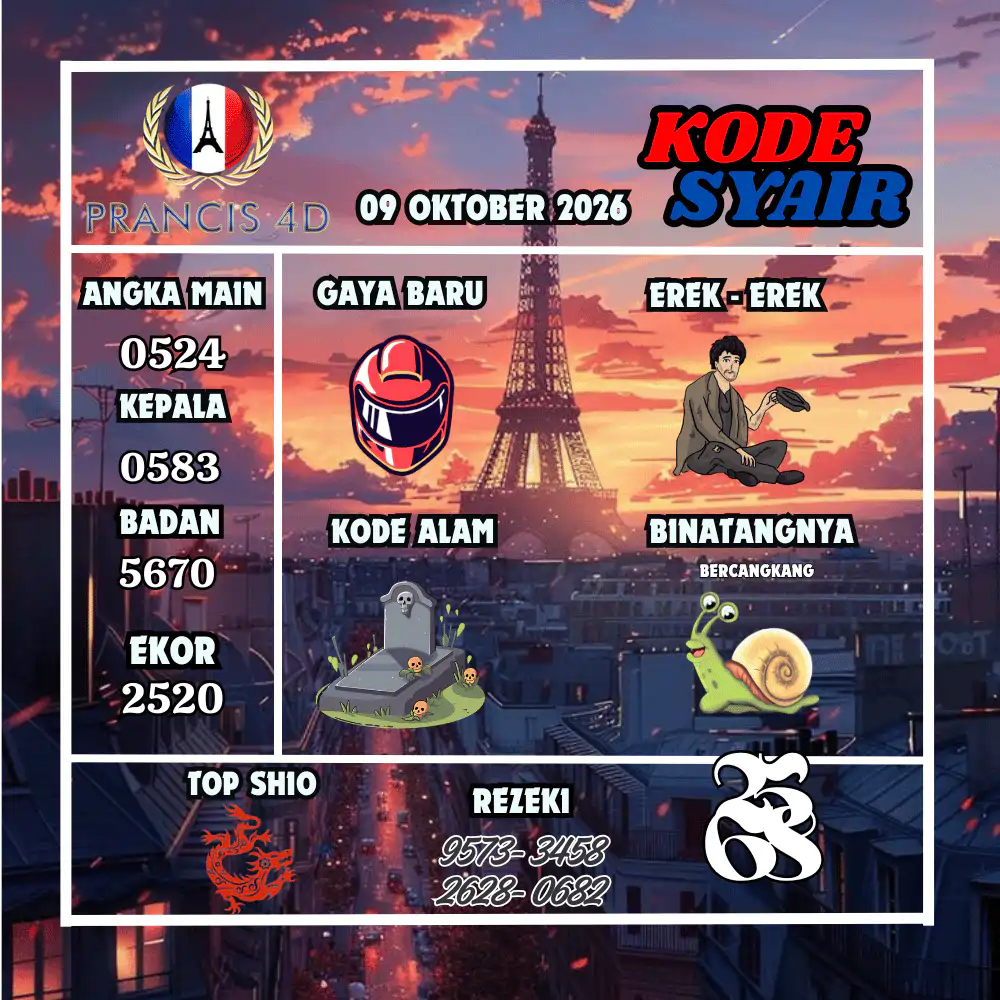Kode Syair Prancis4D Pools Oktober 2026
